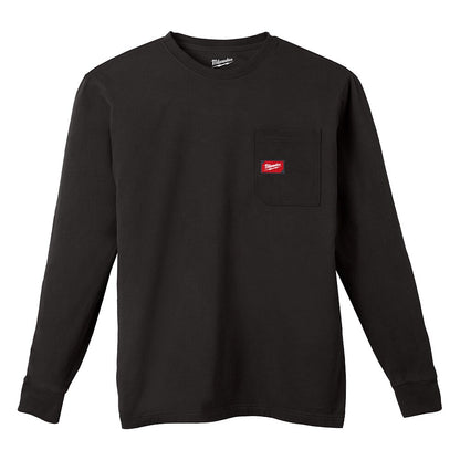 Milwaukee Tool Men's Black GRIDIRON Cotton/Polyester Long-Sleeve Pocket T-Shirt