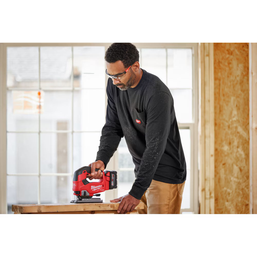 Milwaukee Tool Men's Black GRIDIRON Cotton/Polyester Long-Sleeve Pocket T-Shirt