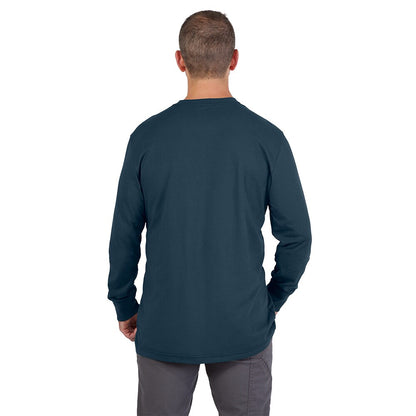 Milwaukee Tool Men's Blue GRIDIRON Cotton/Polyester Long-Sleeve Pocket T-Shirt