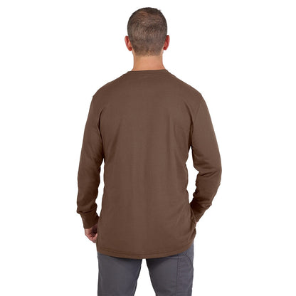 Milwaukee Tool Men's Brown GRIDIRON Cotton/Polyester Long-Sleeve Pocket T-Shirt
