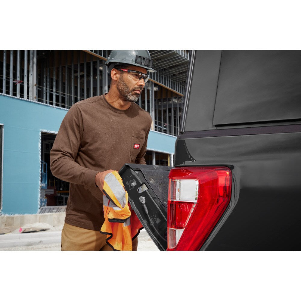 Milwaukee Tool Men's Brown GRIDIRON Cotton/Polyester Long-Sleeve Pocket T-Shirt