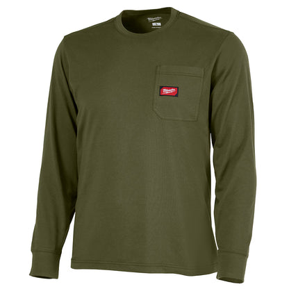 Milwaukee Tool Men's Green GRIDIRON Cotton/Polyester Long-Sleeve Pocket T-Shirt
