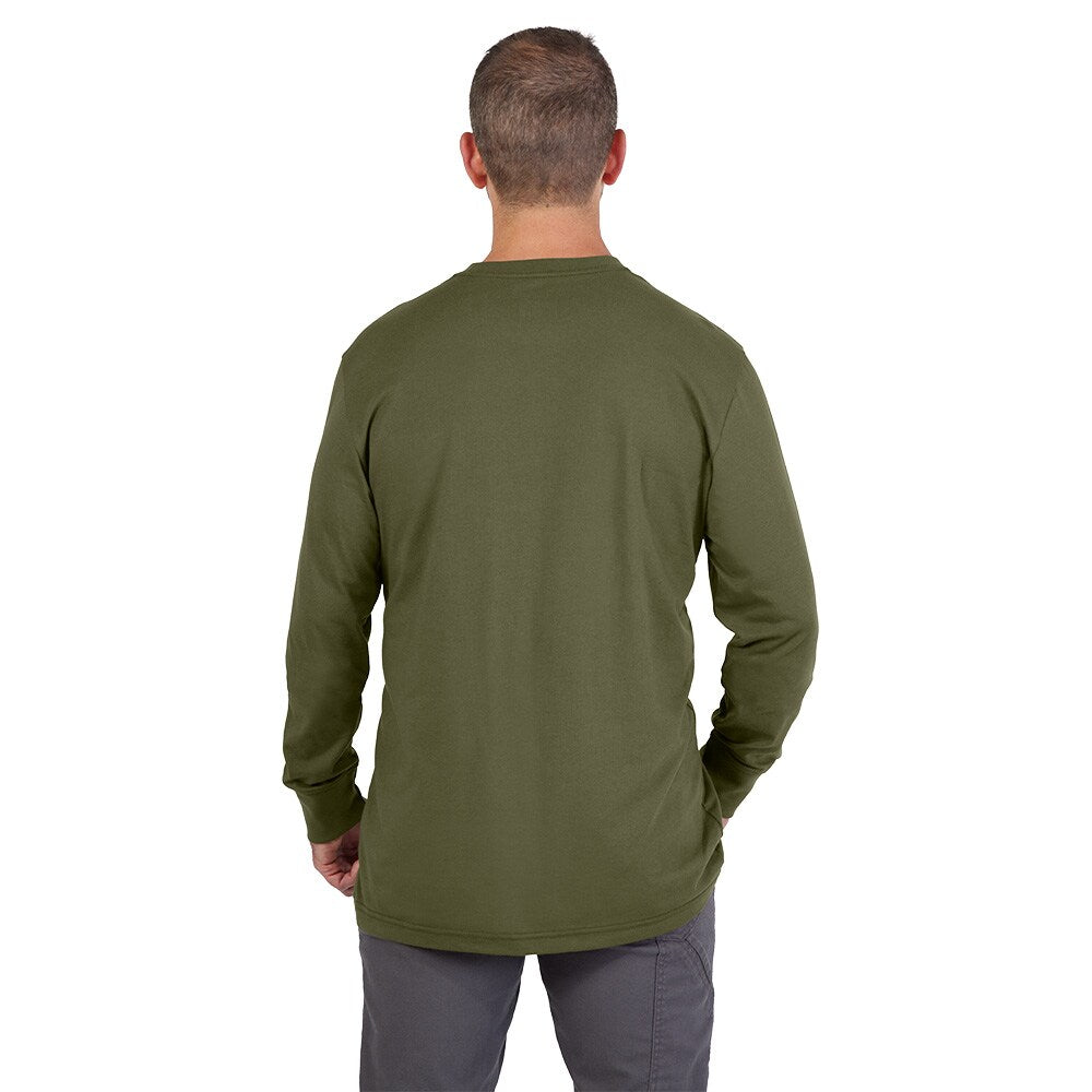 Milwaukee Tool Men's Green GRIDIRON Cotton/Polyester Long-Sleeve Pocket T-Shirt