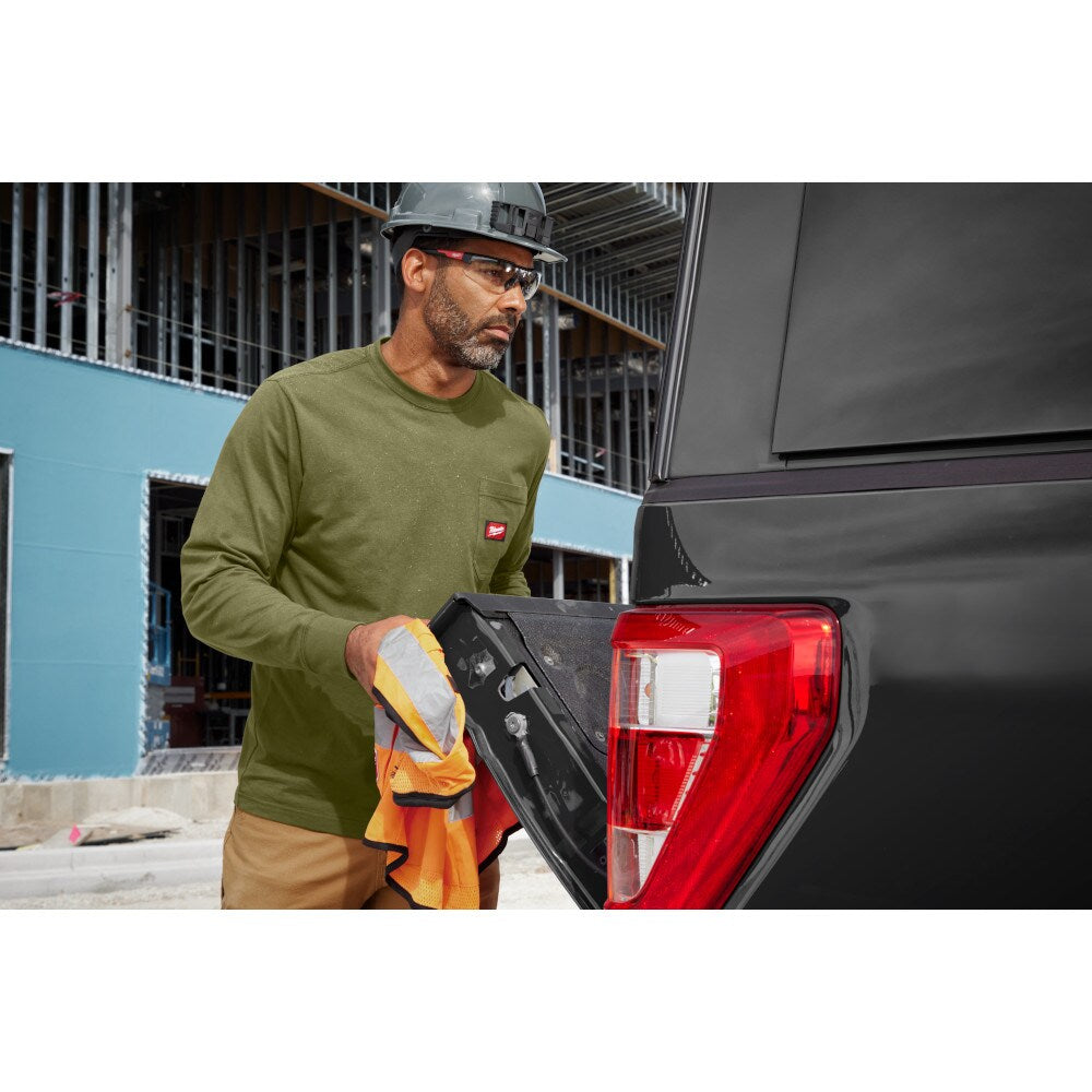 Milwaukee Tool Men's Green GRIDIRON Cotton/Polyester Long-Sleeve Pocket T-Shirt