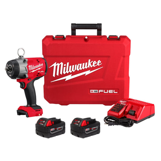 Milwaukee 2966-22 Tool M18 FUEL 18V Lithium-Ion Brushless Cordless 1/2 in. High Torque Impact Wrench w/ Pin Detent Kit
