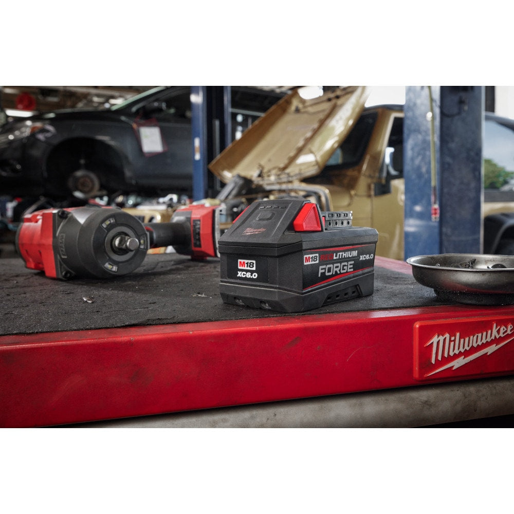 Milwaukee 2967-21F Tool M18 FUEL 18-Volt Lithium-Ion 1/2 inch High Torque Impact Wrench with Friction Ring Kit with FORGE 6.0 Battery