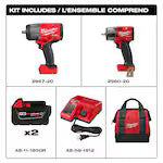 Milwaukee 3010-22 Tool M18 FUEL 18V Li-Ion Brushless 1/2 in. High Torque Impact Wrench & 3/8" MTIW Automotive Combo Kit