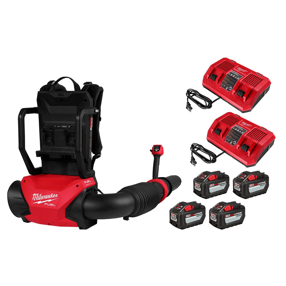 Milwaukee M18 FUEL 3009-24HD Backpack Blower Kit | 155 MPH / 650 CFM | Includes 4×12.0Ah Forge Batteries & 2 Dual Chargers