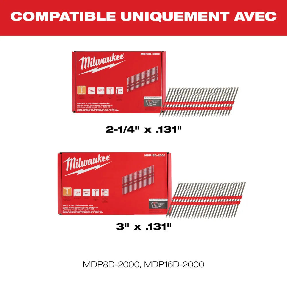 Milwaukee 2844-20 Tool M18 FUEL 18V Lithium-Ion Brushless Cordless 21-Degree Duplex Nailer (Tool-Only)