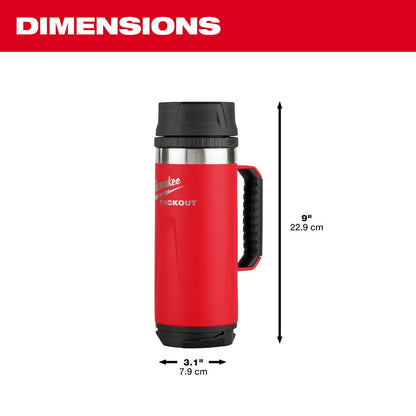 Milwaukee 48-22-8394R Tool PACKOUT Red 18oz Insulated Mug with Sip Lid