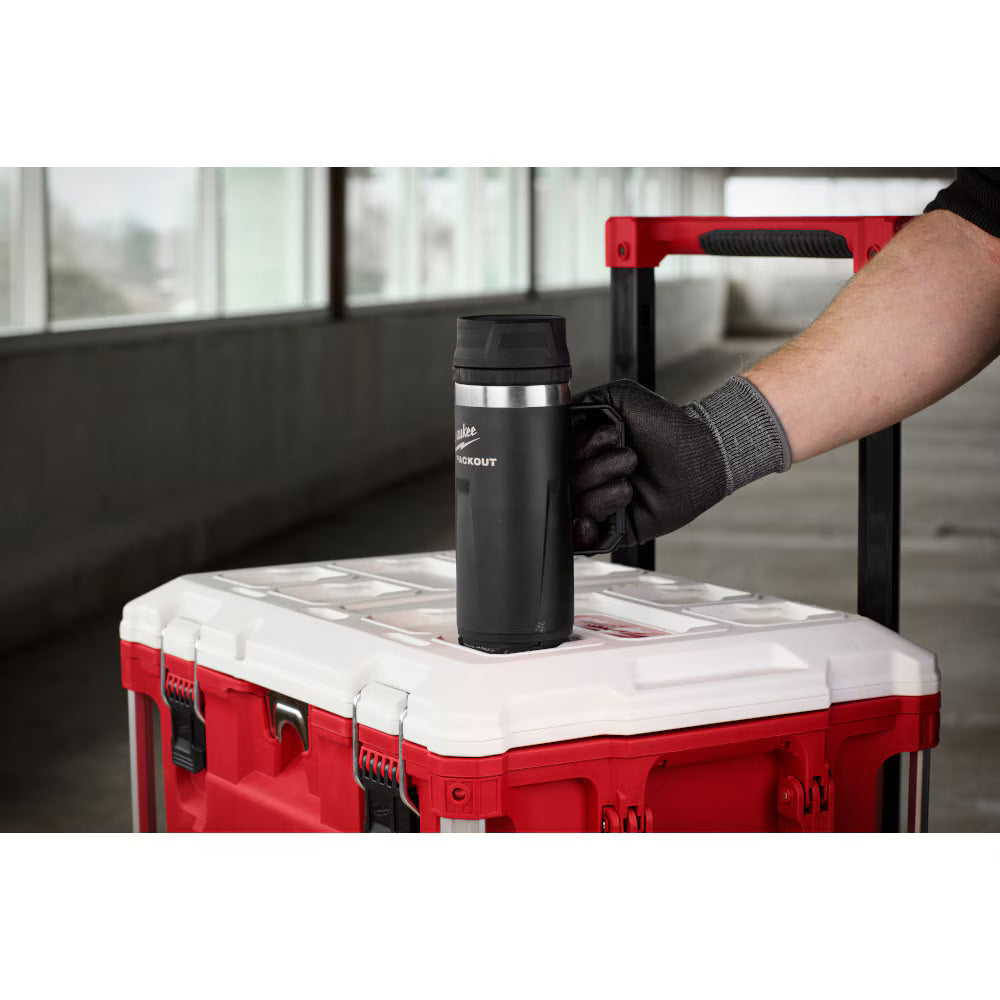 Milwaukee 48-22-8394B Tool PACKOUT Black 18oz Insulated Mug with Sip Lid