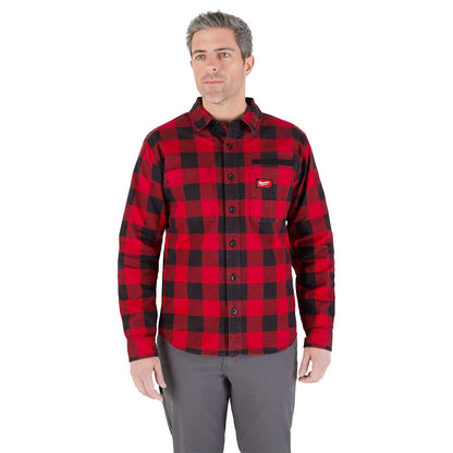 Milwaukee Tool Men's Red GRIDIRON Flannel Shirt