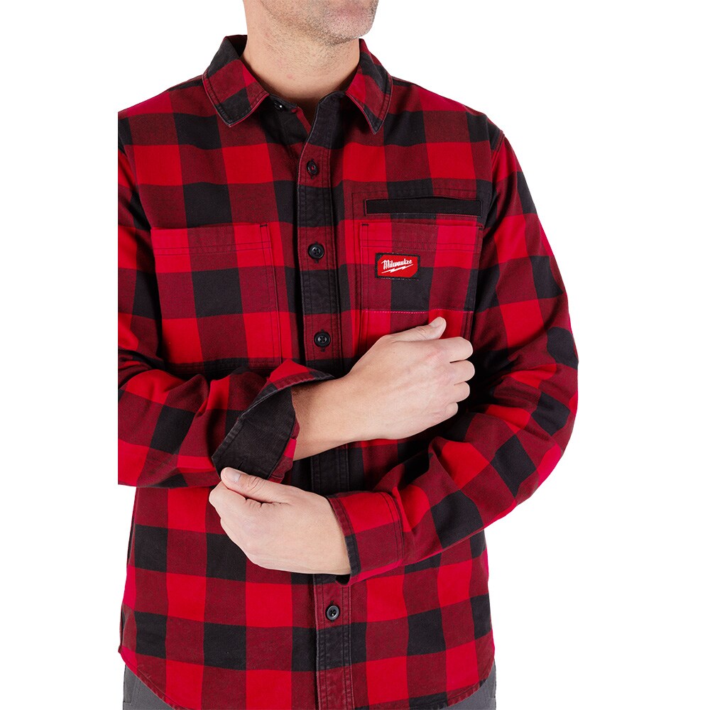 Milwaukee Tool Men's Red GRIDIRON Flannel Shirt