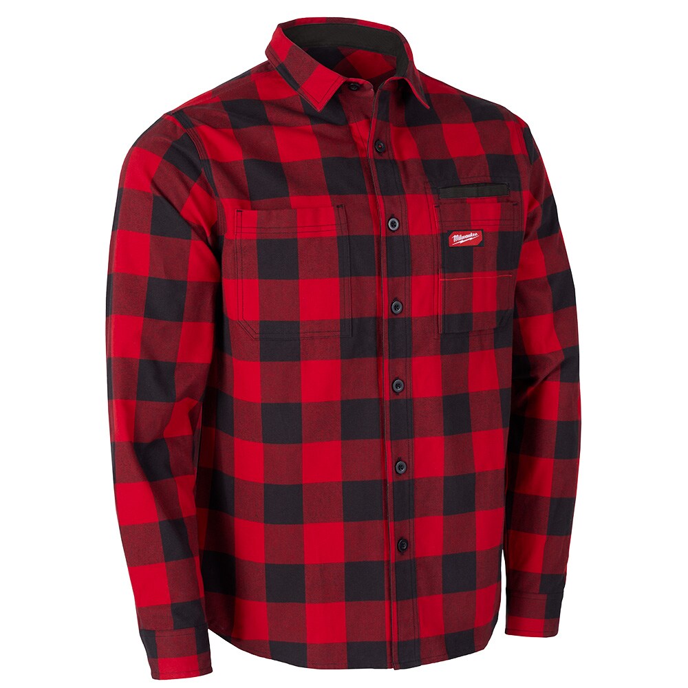 Milwaukee Tool Men's Red GRIDIRON Flannel Shirt