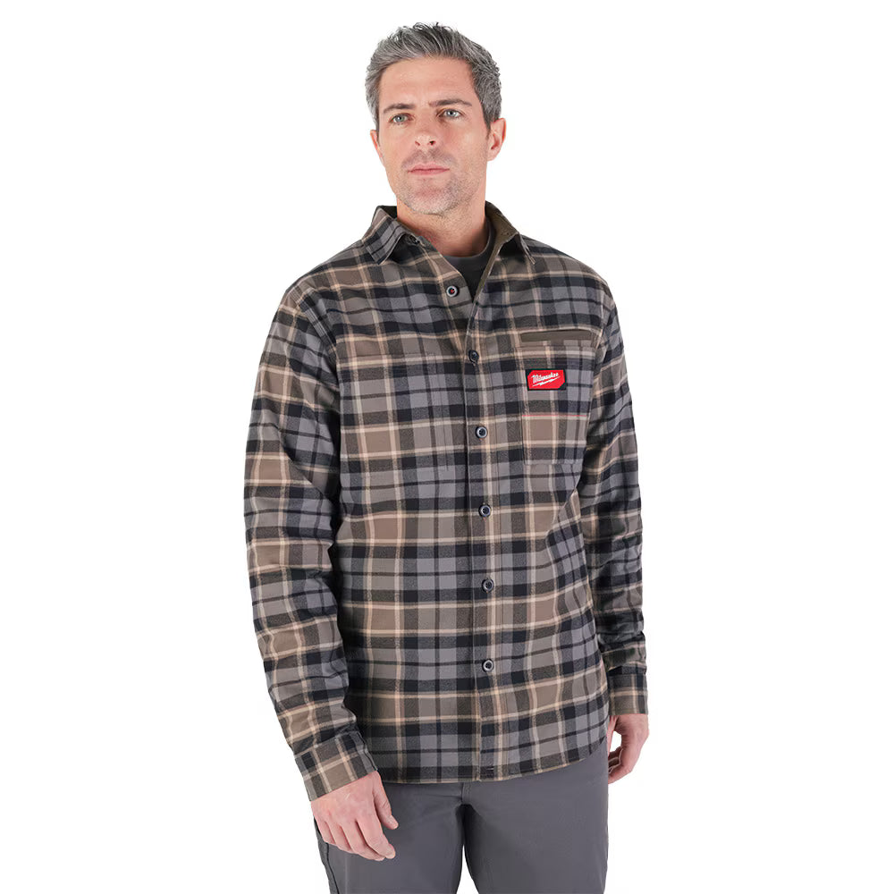 Milwaukee Tool Men's Gray GRIDIRON Flannel Shirt