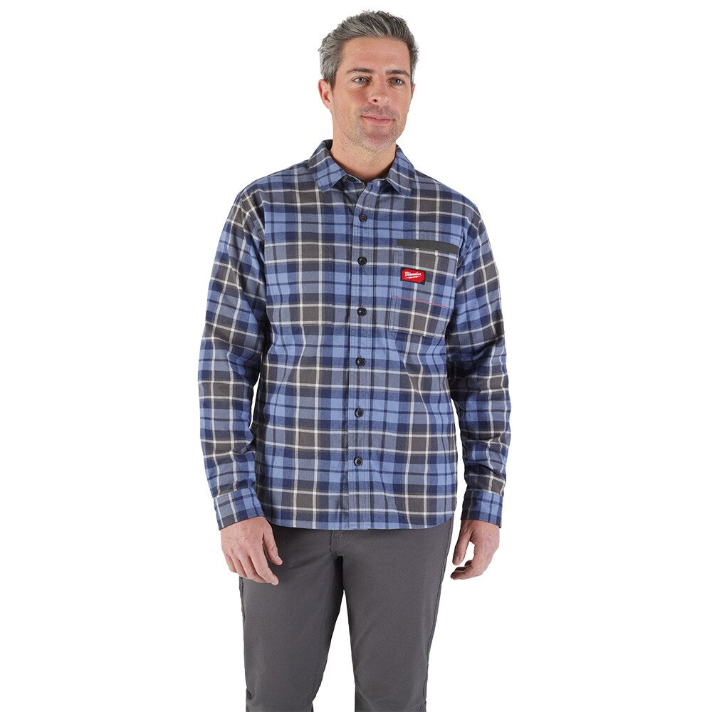 Milwaukee Tool Men's Blue GRIDIRON Flannel Shirt