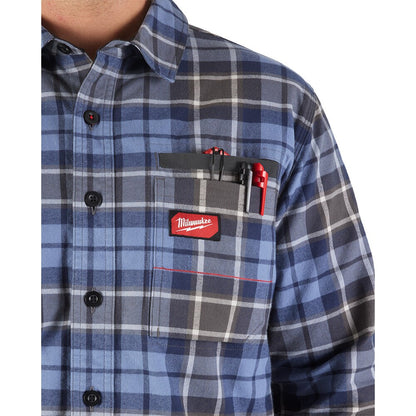 Milwaukee Tool Men's Blue GRIDIRON Flannel Shirt