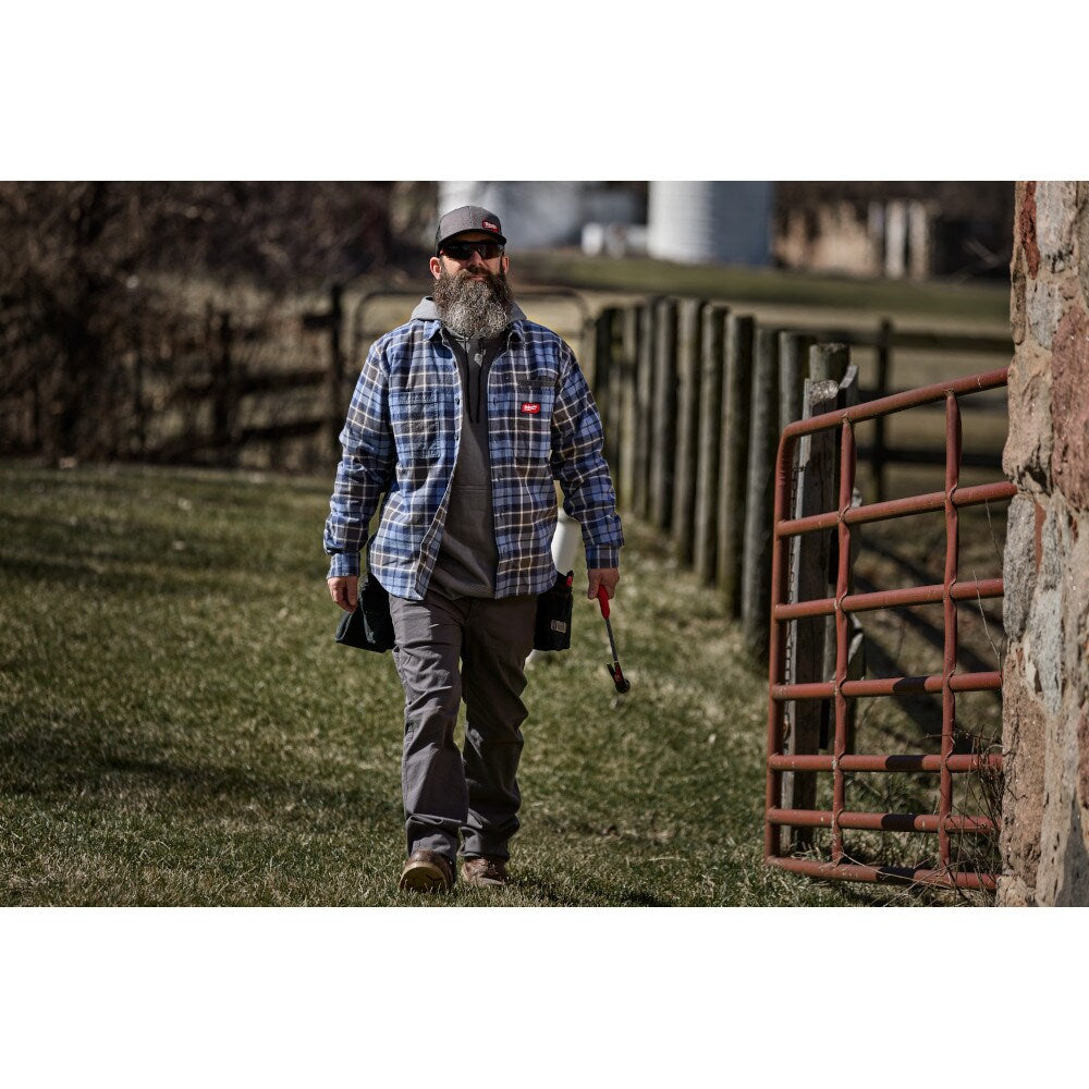 Milwaukee Tool Men's Blue GRIDIRON Flannel Shirt