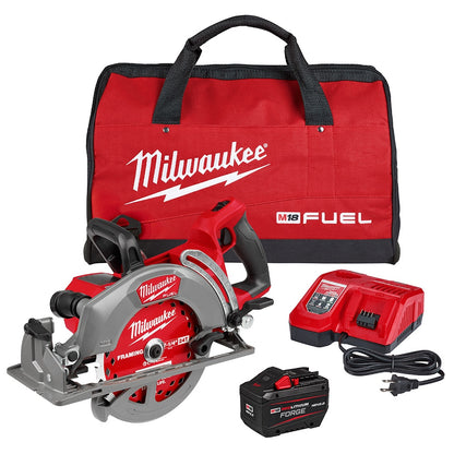 Milwaukee 2930-21HD Tool M18 FUEL 18-Volt Lithium Ion Brushless Cordless 7-1/4 inch Rear Handle Circular Saw Kit with (1) 12.0Ah FORGE