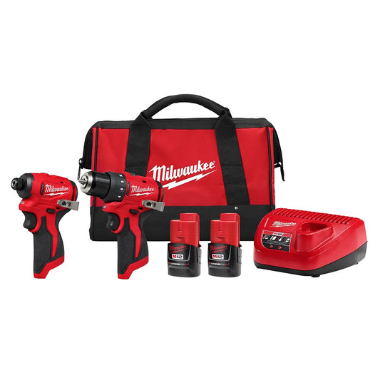 Milwaukee 3494-22 Tool 12-Volt M12 Brushless Cordless Drill Driver and Impact Driver Combo Kit with (2) Batteries & Charger