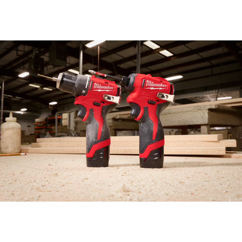 Milwaukee 3494-22 Tool 12-Volt M12 Brushless Cordless Drill Driver and Impact Driver Combo Kit with (2) Batteries & Charger