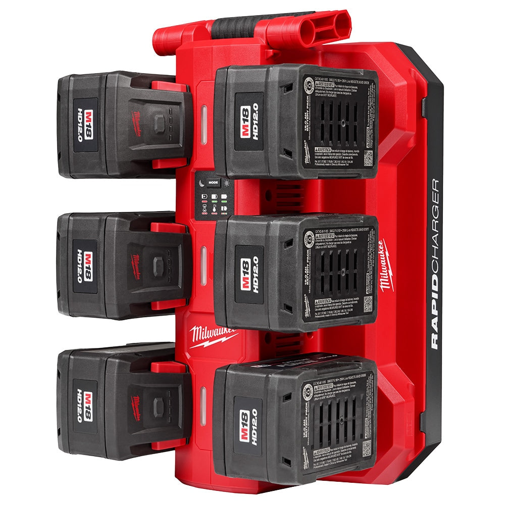Milwaukee 48-59-1817 Tool 18-Volt M18 Lithium-Ion Battery Six Bay Daisy Chain Rapid Charger