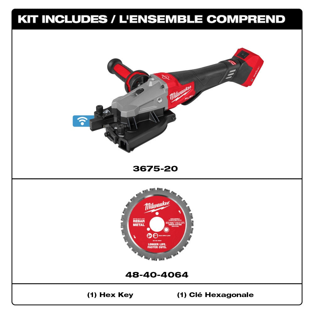 Milwaukee 3675-20 Tool 18-Volt M18 FUEL Lithium-Ion Brushless Cordless 1-1/4 inch Rebar Cutter (Tool-Only)
