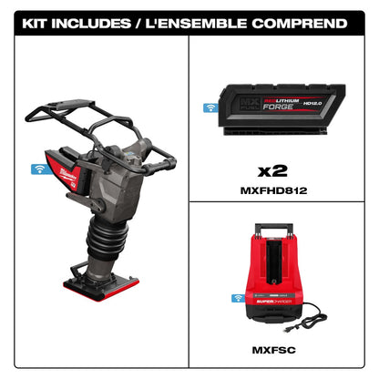 Milwaukee MXF270-2HD Tool MX FUEL Brushless Cordless 70 kg Rammer Combo Kit with (2) HD 12.0 Batteries & MX Super Charger