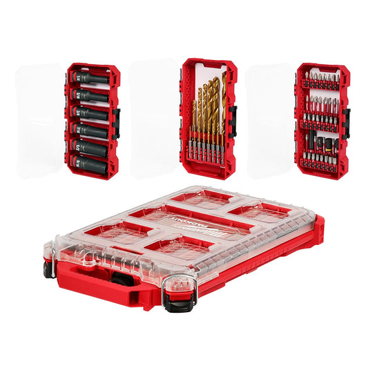 Milwaukee 48-32-5162CA Tool SHOCKWAVE Impact Duty Drill, Drive & Fasten PACKOUT Set (60-Piece)