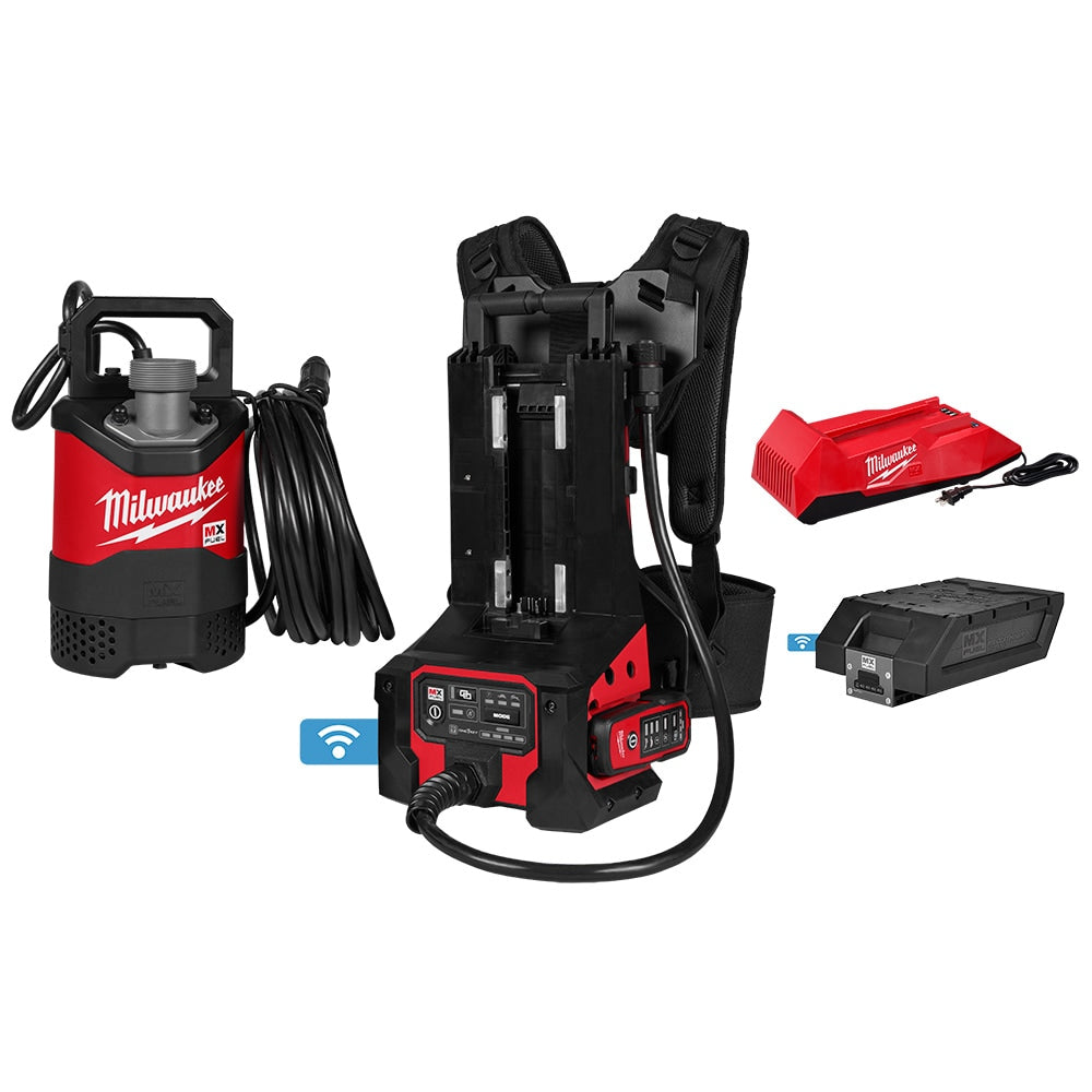 Milwaukee MXF211-1XC Tool MX FUEL Brushless Cordless 1HP 2 in. Submersible Pump Kit w/ (1) XC 8.0 Battery & Rapid Charger