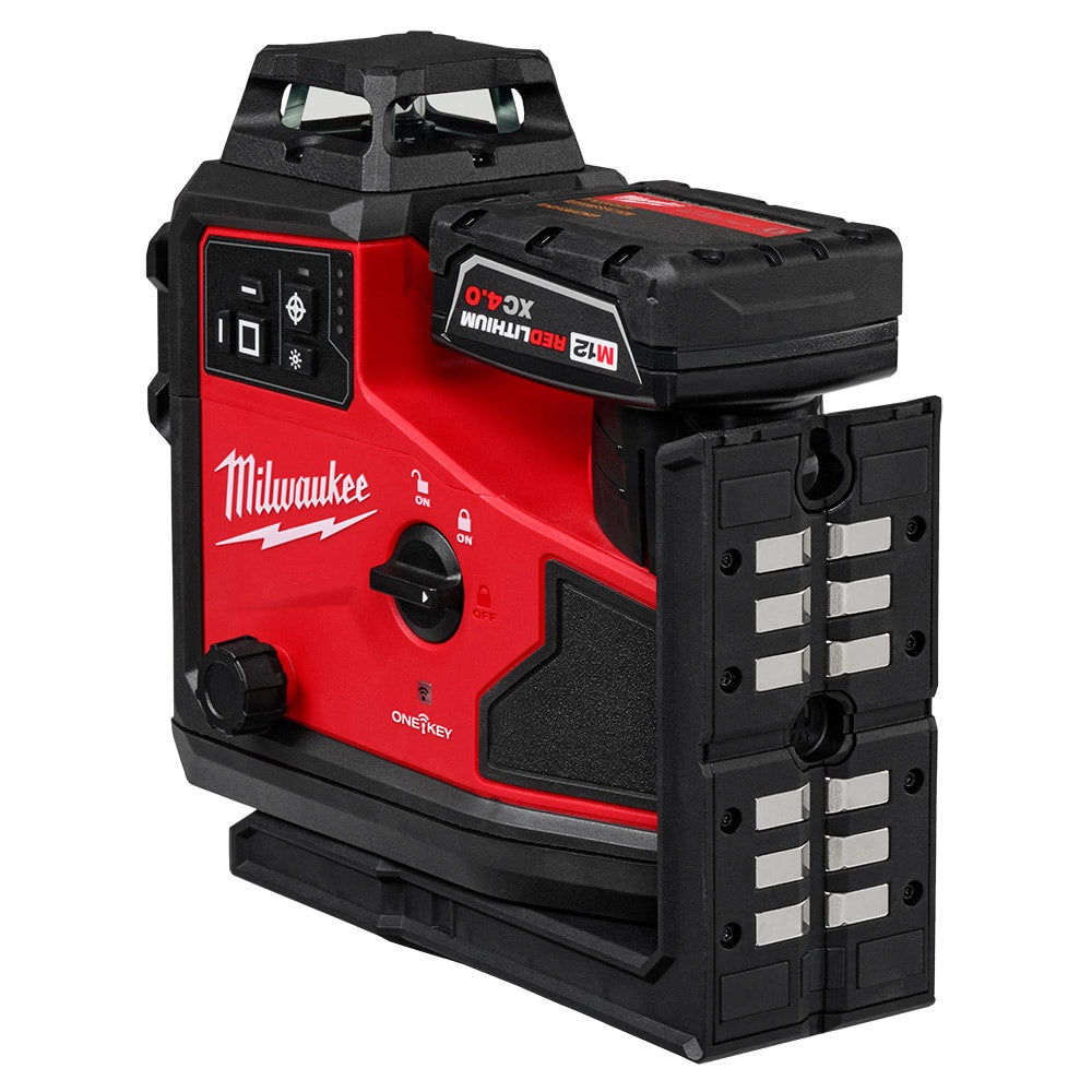 Milwaukee 3642-21 Tool M12 12-Volt Lithium-Ion Green 3-Plane Laser with 4.0Ah Battery, Automatic Alignment and Receiver