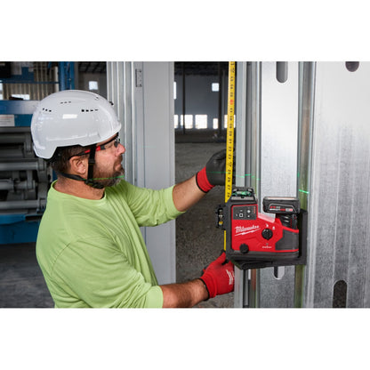 Milwaukee 3642-21 Tool M12 12-Volt Lithium-Ion Green 3-Plane Laser with 4.0Ah Battery, Automatic Alignment and Receiver