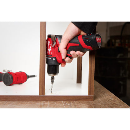 Milwaukee 3401-22 Tool M12 12V Lithium-Ion Brushless Cordless 3/8 in. Drill/Driver w/ (2) 2.0 Ah Batteries