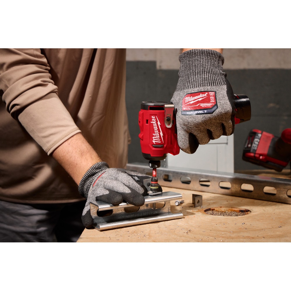 Milwaukee 3450-22 Tool M12 12V Lithium-Ion Brushless Cordless 1/4 in. Impact Driver w/ (2) 2.0 Ah Batteries