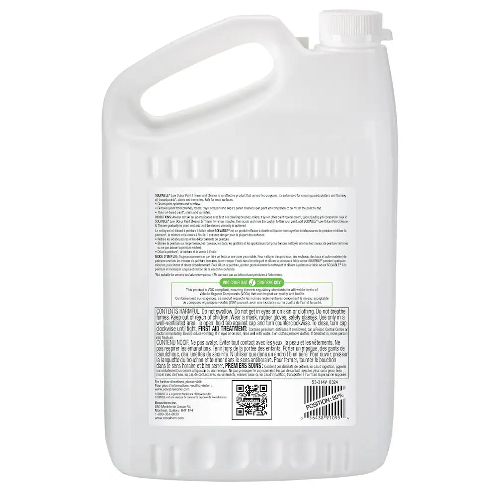 SOLVABLE Low Odour Paint Thinner VOC 3.78L – Professional Solvent