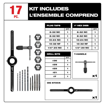 Milwaukee 49-22-5600 Tool SAE Tap and Die Set (17-Piece)