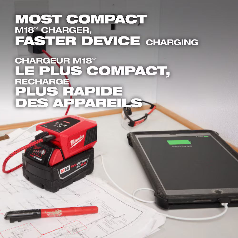 Milwaukee 2847-20 Tool 18-Volt M18 Lithium-Ion Brushless Cordless 100-Watt Powered TOP-OFF Charger and Power Supply