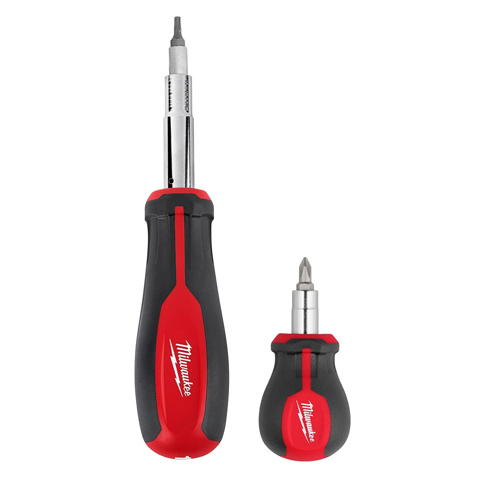 Milwaukee 48-22-2763 Tool 11-in-1 Multi-Bit Screwdriver and 6-IN-1 Stubby Multi-Bit Screwdriver (2-Piece)