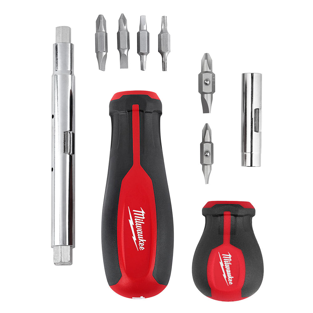 Milwaukee 48-22-2763 Tool 11-in-1 Multi-Bit Screwdriver and 6-IN-1 Stubby Multi-Bit Screwdriver (2-Piece)