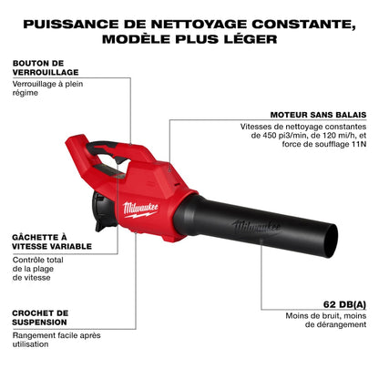 Milwaukee 3044-20 Tool M18 Brushless 120 MPH 450 CFM 18V Li-Ion Cordless Handheld Leaf Blower (Tool-Only)