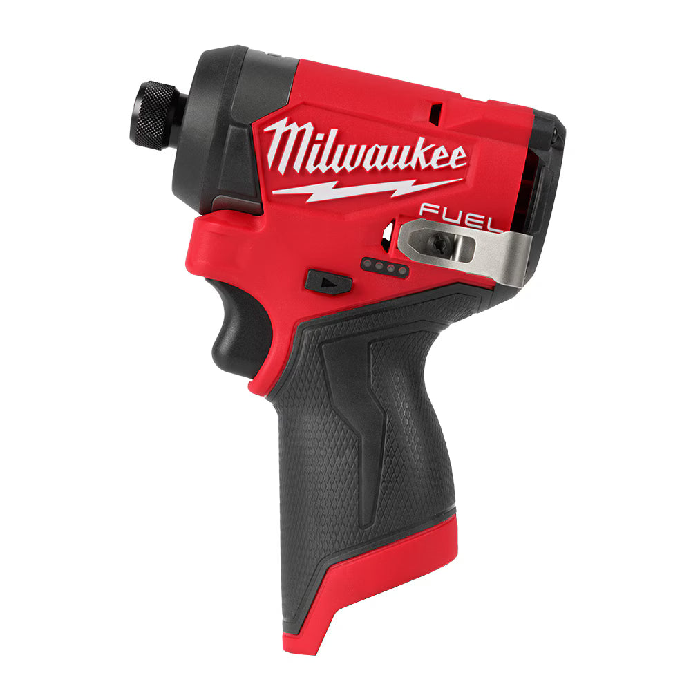 Milwaukee 3453-21 Tool M12 FUEL 12V Li-Ion Brushless 1/4 in. Hex Impact Driver Compact Kit w/ (1) 2.0Ah Battery and Charger