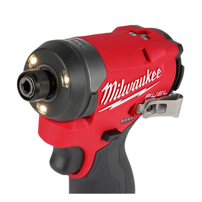 Milwaukee 3453-21 Tool M12 FUEL 12V Li-Ion Brushless 1/4 in. Hex Impact Driver Compact Kit w/ (1) 2.0Ah Battery and Charger