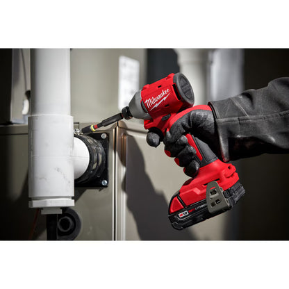 Milwaukee 3650-21P Tool M18 18V Li-Ion Compact Brushless Cordless 1/4in. Impact Driver Kit w/ (1) 2.0 Ah Battery and Charger