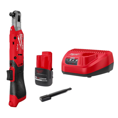 Milwaukee 3053-21 Tool M12 FUEL 12V Lithium-Ion 3/8 in. Cordless Ratchet Kit with (1) 2.5AH Battery and Charger