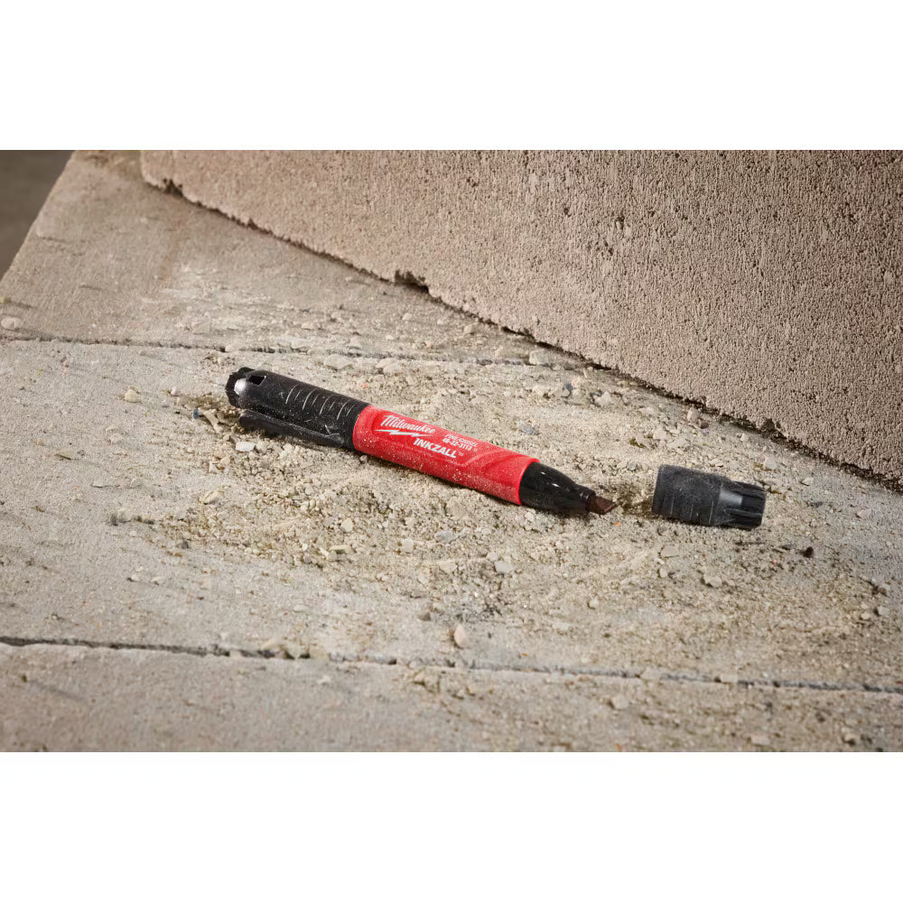 Milwaukee 48-22-3113 Tool INKZALL Double Sided Black Jobsite Marker - Fine Point & Chisel Tip