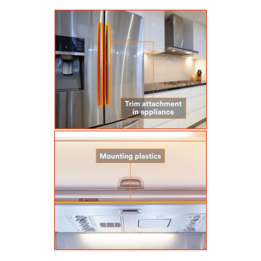 PET acrylic clear tape trim attachment appliance mounting plastics