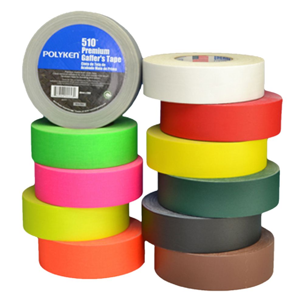 Polyken 510 Premium Gaffer Tape Rolls in Multiple Colors