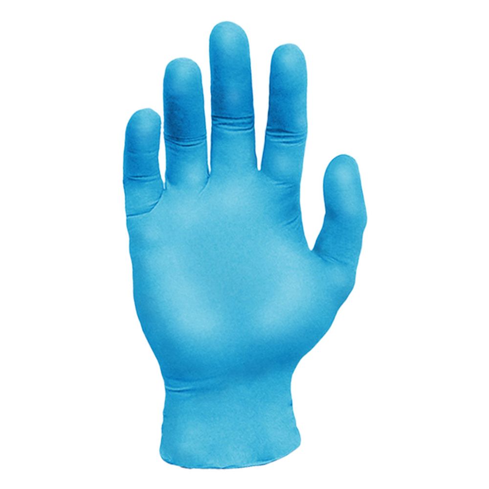 Ronco Nitech EDT blue powder-free latex-free nitrile examination glove, single glove view, small