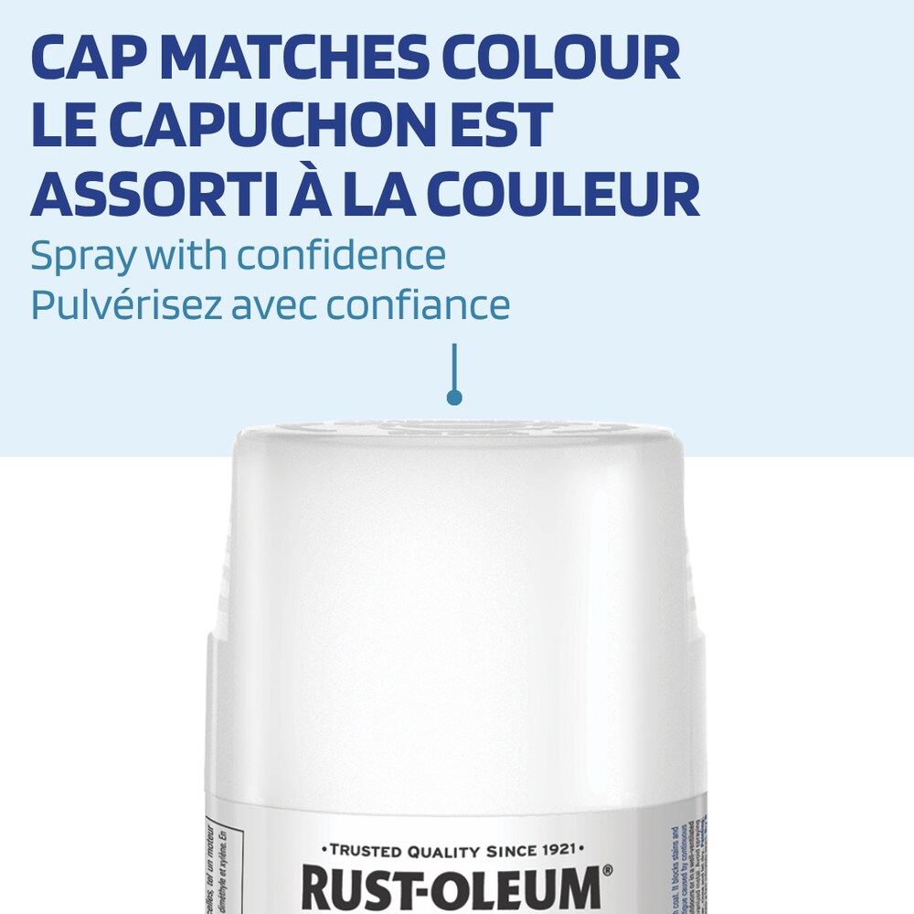Rust-Oleum Painter's Touch 2X Ultra Cover White Primer with colour-matched spray cap.