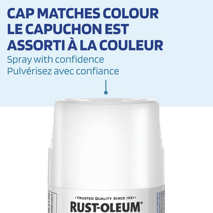 Rust-Oleum Painter's Touch 2X Ultra Cover White Primer with colour-matched spray cap.